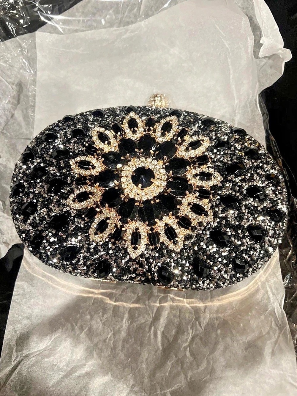 RAMLA Embellished Black & Gold Clutch NWT